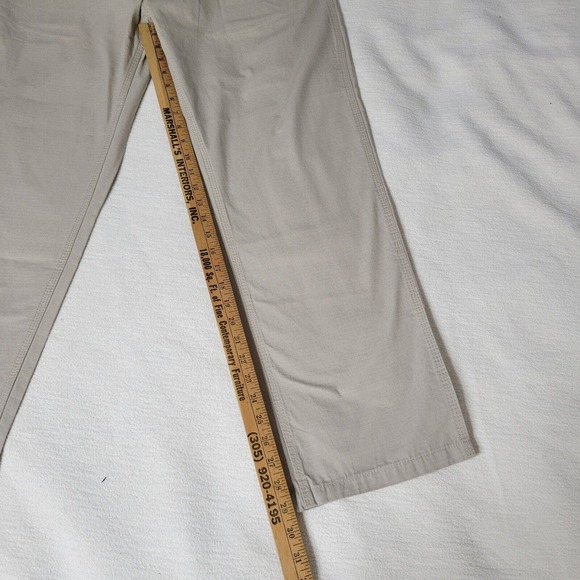 Key Ripstop Dungaree Pants Mens Beige Cargo Utility Work Pants Sz 36 x 30 New - Picture 5 of 16